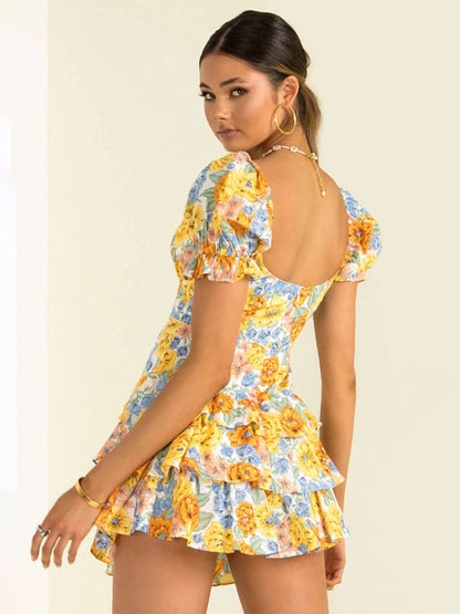 Short Sleeve Printed Dress